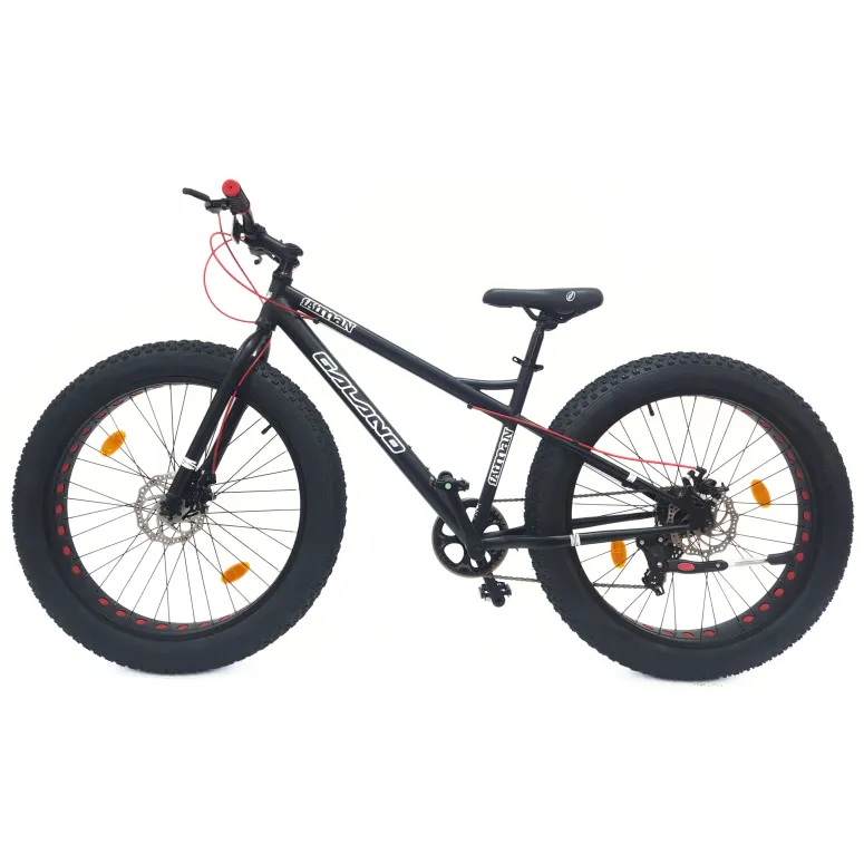 Rower Młodzieżowy Fatbike 26 Stal Unisex 7 Biegów Tarcze Cyngle Odblaski