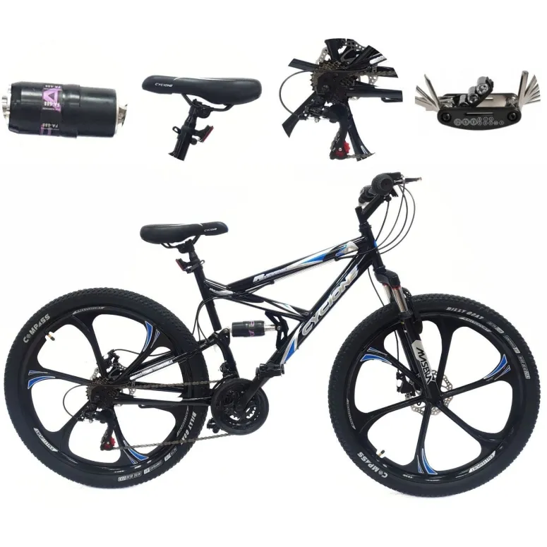 Rower Górski Młodzieżowy 26 Stal Pełna Amortyzacja MTB Tarczowe 21 Biegów