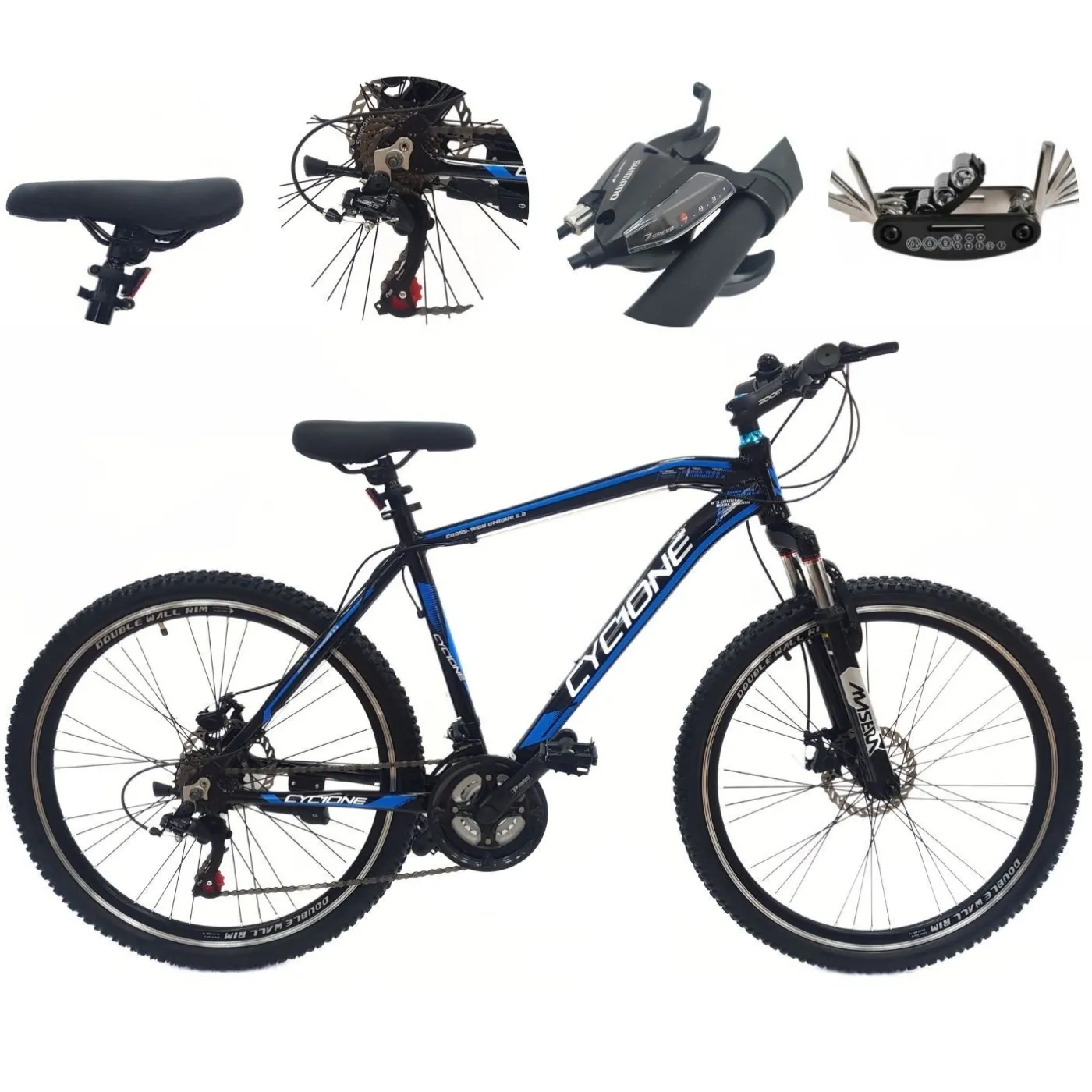 Rower Górski Młodzieżowy MTB 26 Alu 21 Biegów Tarcze Cyngle Odblaski Stopka