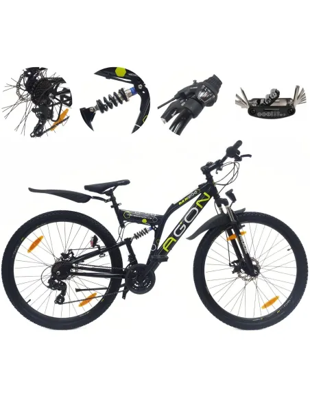 Rower Górski MTB 29 Stal Męski Damski Pełna Amortyzacja Tarcze Światła