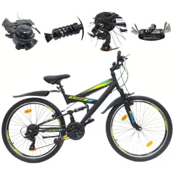 Rower Górski MTB 26 Stal V-Brake Cyngle 21 Biegów Unisex Stopka Odblaski