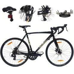 Rower Szosowy Uniwersalny 28 ALU Tarcze 14 Biegów Dzwonek Przełajowy Gravel