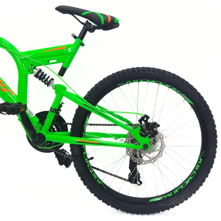 Rower Górski Dziecięcy 24 Młodzieżowy Pełna Amortyzacja Tarcze Microshift