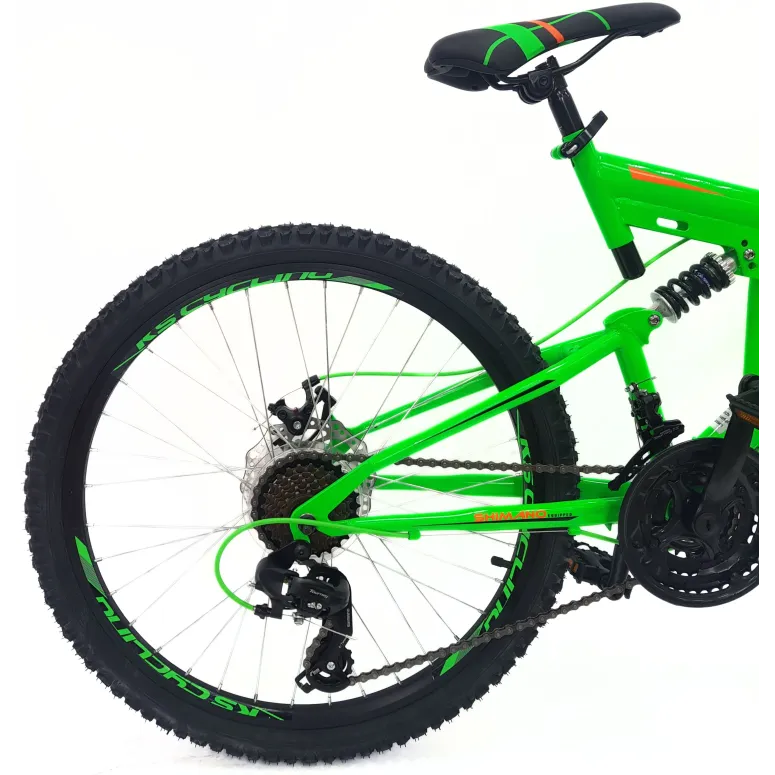 Rower Górski Dziecięcy 24 Młodzieżowy Pełna Amortyzacja Tarcze Microshift