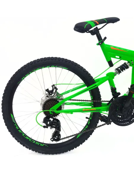 Rower Górski Dziecięcy 24 Młodzieżowy Pełna Amortyzacja Tarcze Microshift