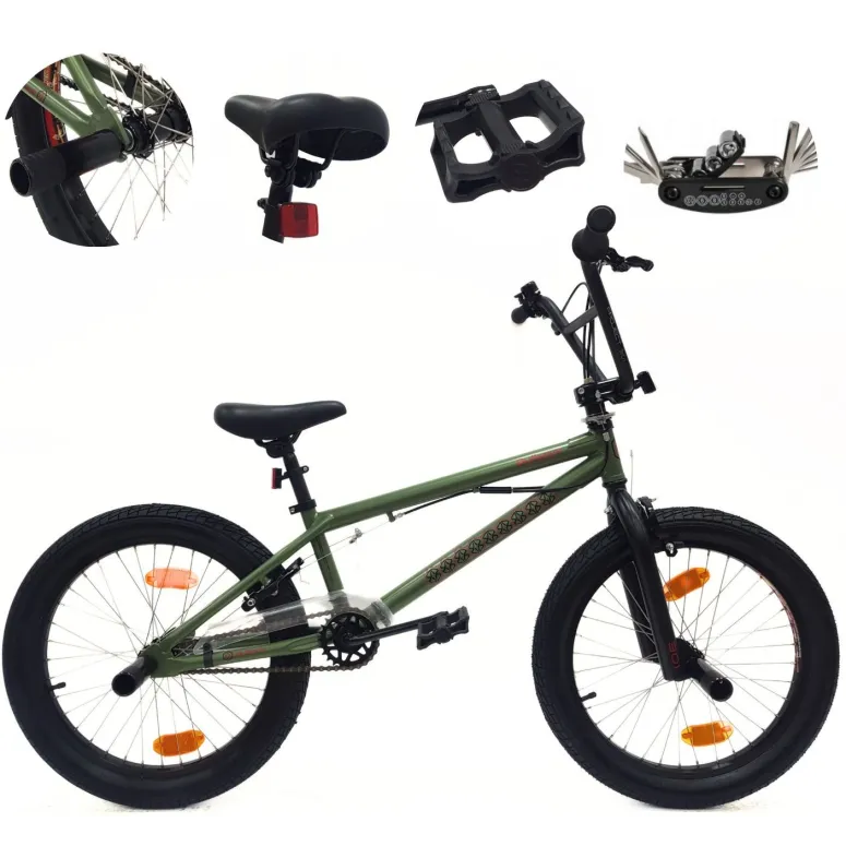 Rower BMX 20 Młodzieżowy Pegi Kierownica Rotor 360 Odblaski Stal U Brake