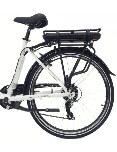 Elektryczny Rower Miejski 26 Alu Damski Wspomaganie Światła Bagażnik Stopka