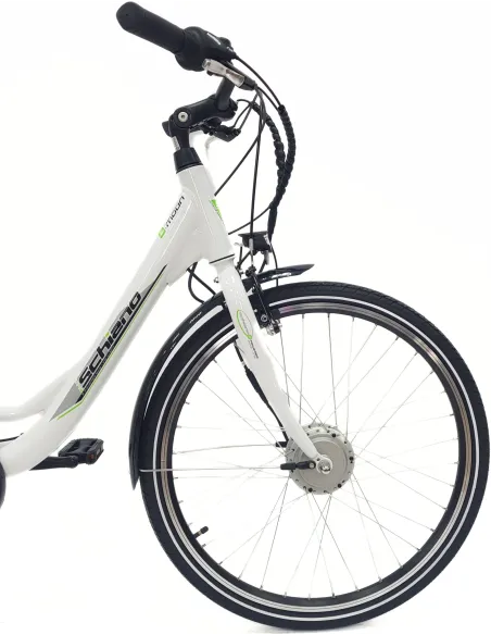 Elektryczny Rower Miejski 26 Alu Damski Wspomaganie Światła Bagażnik Stopka