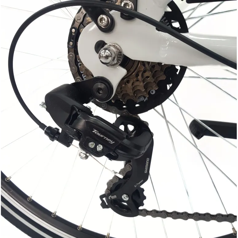 Elektryczny Rower Miejski 26 Alu Damski Wspomaganie Światła Bagażnik Stopka