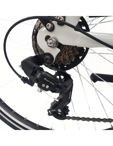 Elektryczny Rower Miejski 26 Alu Damski Wspomaganie Światła Bagażnik Stopka