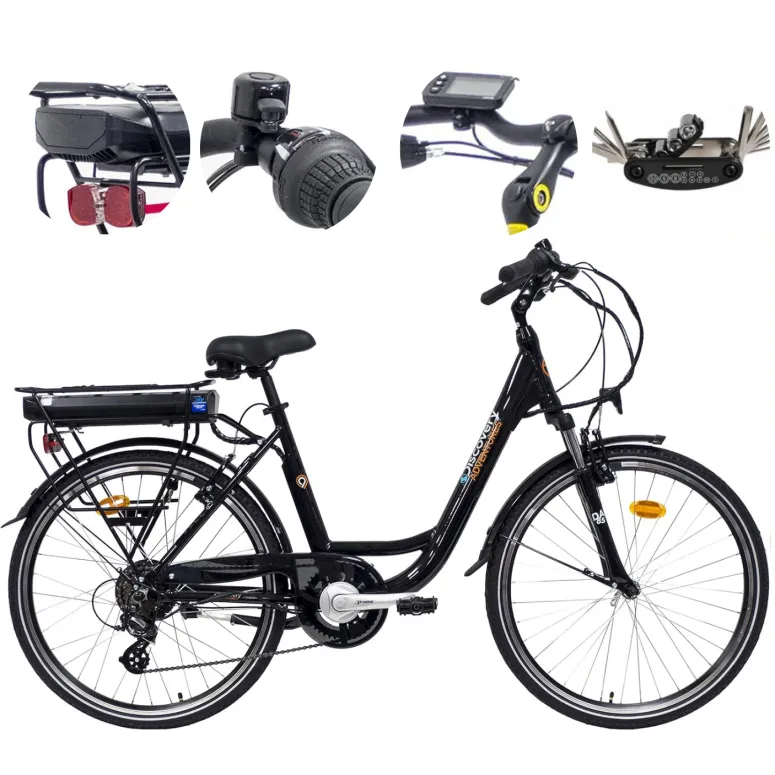 Elektryczny Rower Miejski 26 Alu V-Brake Revo Altus 250W 36V 13Ah Światła