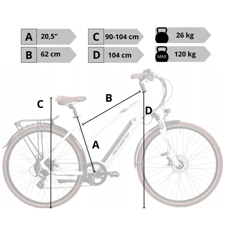 Elektryczny Rower Miejski 28 Alu Tarcze Wspomaganie Bagażnik Dzwonek