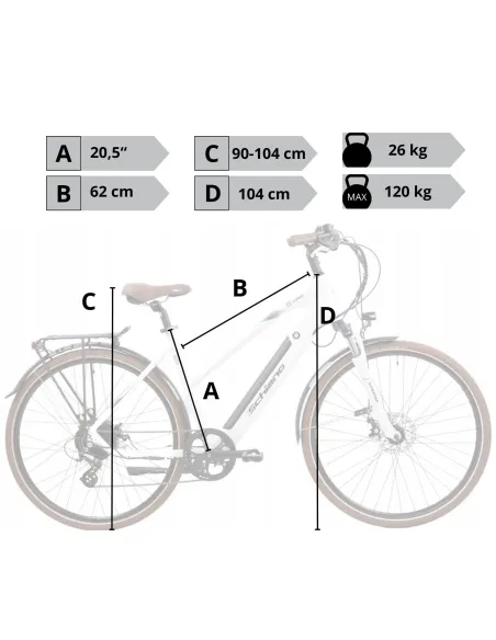 Elektryczny Rower Miejski 28 Alu Tarcze Wspomaganie Bagażnik Dzwonek