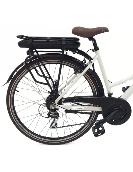Elektryczny Rower Miejski Damski 28 Błotniki Oświetlenie Bagażnik Dzwonek