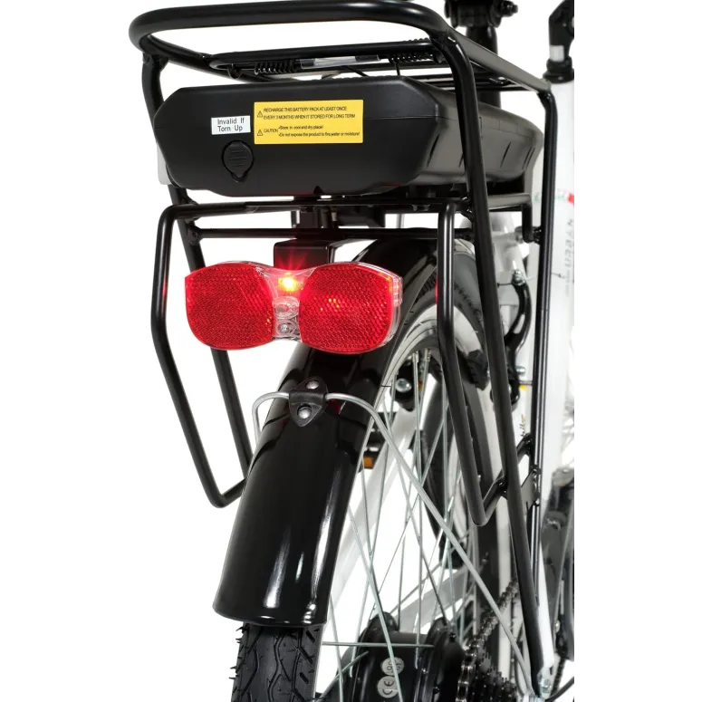 Elektryczny Rower Miejski 26 Wspomaganie Błotniki Bagażnik Światła Dzwonek