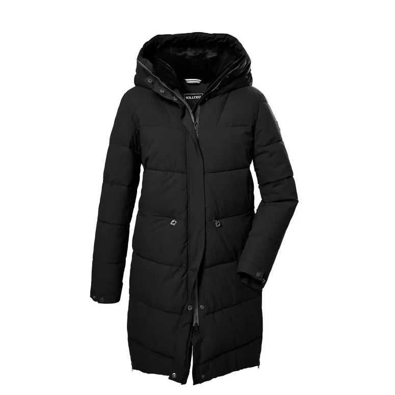 Damski Płaszcz Zimowy Killtec Kow 16 Z Kapturem Ciepły Pikowany Czarny r 36