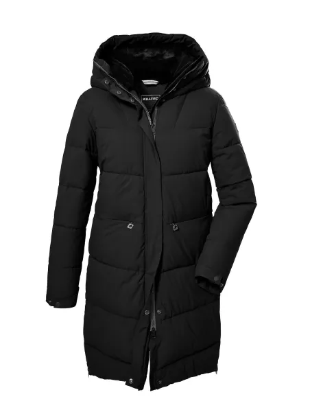 Damski Płaszcz Zimowy Killtec Kow 16 Z Kapturem Ciepły Pikowany Czarny r 36