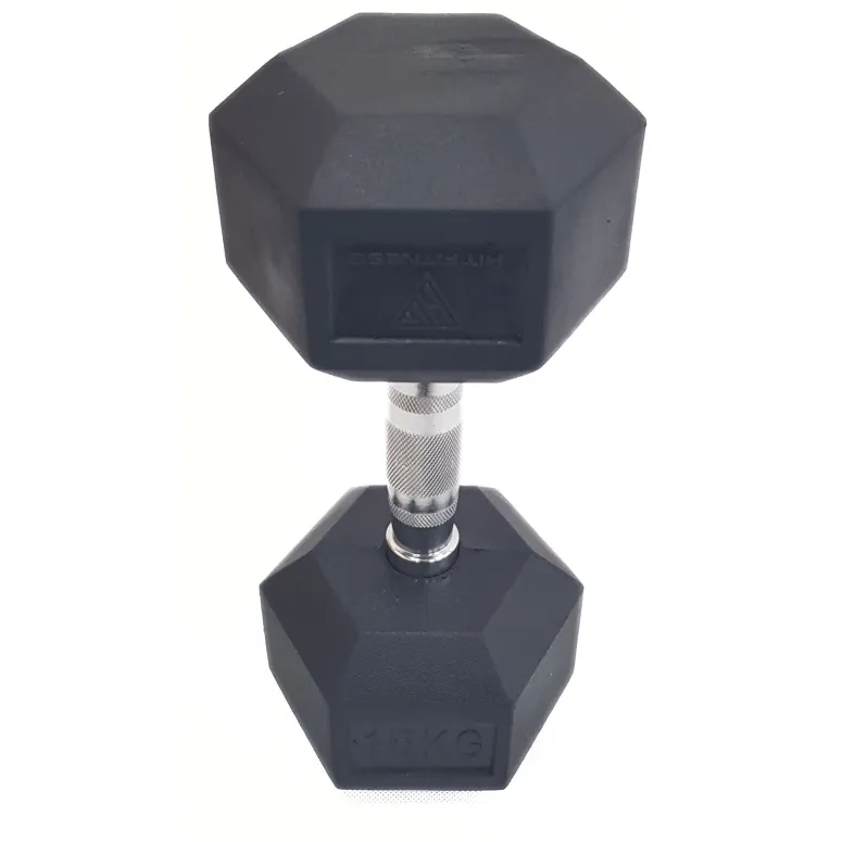 Hantla Żeliwna Hit Fitness 15 kg Powlekana Gumowana Do Ćwiczeń Treningu