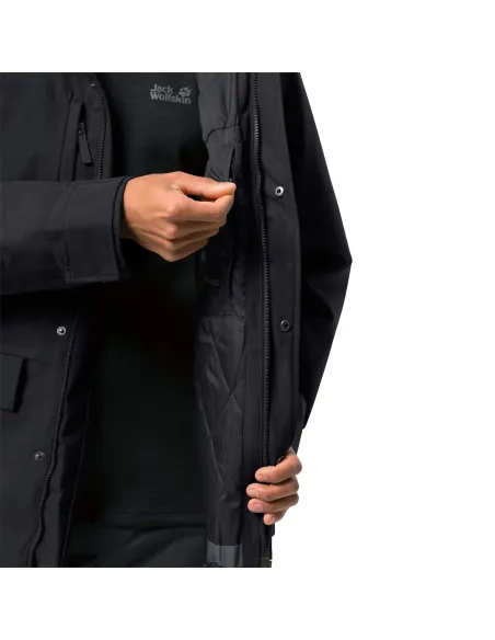 Kurtka Męska Jack Wolfskin West Coast Zimowa Z Kapturem Membrana Czarna XL