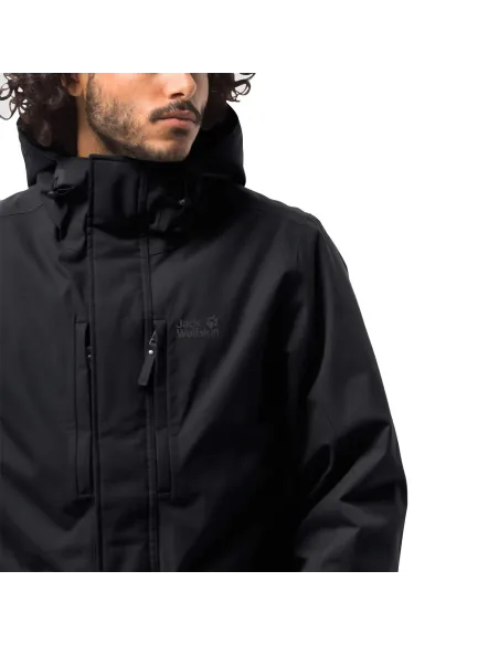 Kurtka Męska Jack Wolfskin West Coast Zimowa Z Kapturem Membrana Czarna XL