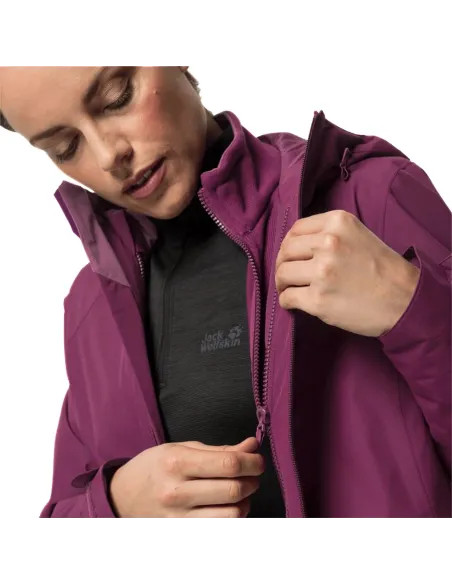 Kurtka Damska 3w1 Jack Wolfskin Norrland Wodoodporna Z Kapturem Fiolet r. M