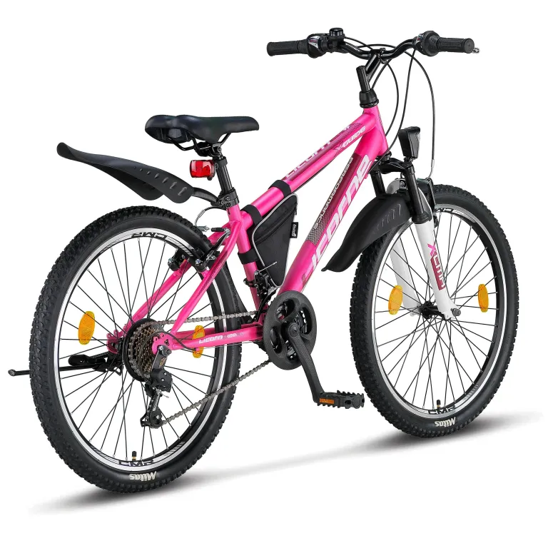 Rower Górski Dziecięcy 24 Dziewczęcy Revo 21 bieg Sakwa Dzwonek Oświetlenie
