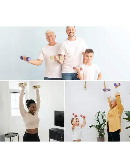 Hantle Ciężarki Zestaw 6 Hantli 12kg PhysKcal Ze Stojakiem Fitness Cardio