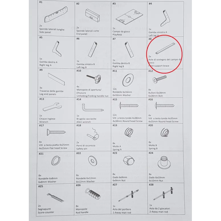 Piłkarzyki Stołowe Stół Do Piłkarzyków Sport1 Składane 4-Osobowe 8-Prętów