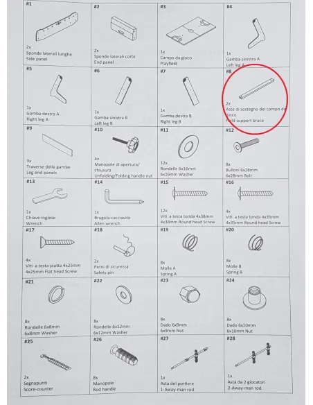 Piłkarzyki Stołowe Stół Do Piłkarzyków Sport1 Składane 4-Osobowe 8-Prętów