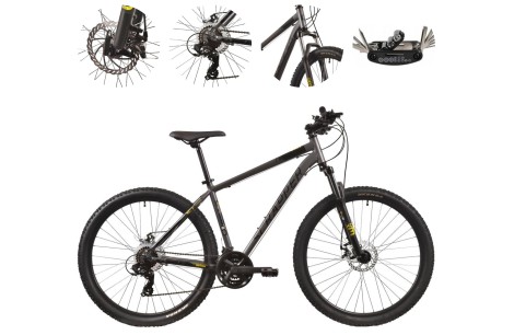 Rower Górski 27,5 Alu Hardtail Damski Męski MTB Tarcze Oświetlenie Dzwonek