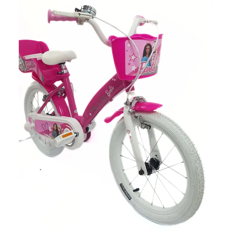 Rower Dziecięcy 16 Dziewczęcy Barbie Dzwonek Koszyk Osłona Kółka Boczne