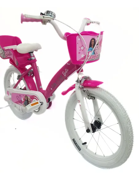 Rower Dziecięcy 16 Dziewczęcy Barbie Dzwonek Koszyk Osłona Kółka Boczne