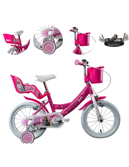 Rower Dziecięcy 16 Dziewczęcy Barbie Dzwonek Koszyk Osłona Kółka Boczne
