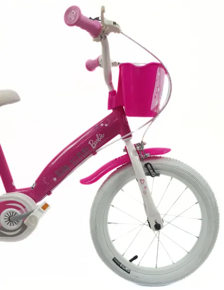Rower Dziecięcy 16 Dziewczęcy Barbie Dzwonek Koszyk Osłona Kółka Boczne