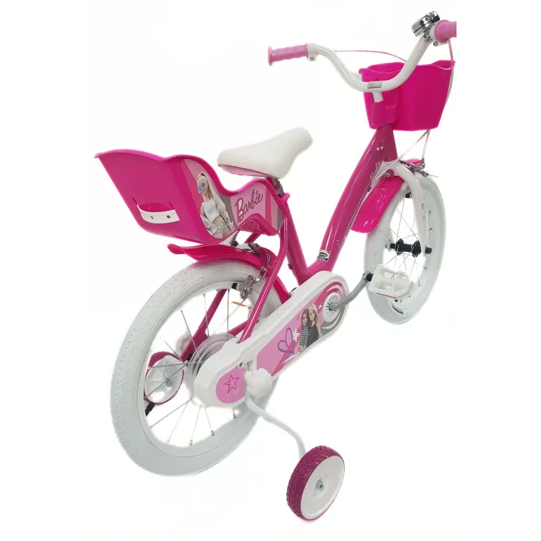 Rower Dziecięcy 16 Dziewczęcy Barbie Dzwonek Koszyk Osłona Kółka Boczne