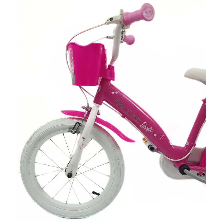 Rower Dziecięcy 16 Dziewczęcy Barbie Dzwonek Koszyk Osłona Kółka Boczne