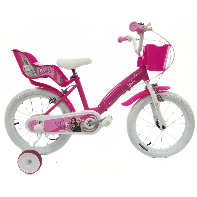 Rower Dziecięcy 16 Dziewczęcy Barbie Dzwonek Koszyk Osłona Kółka Boczne