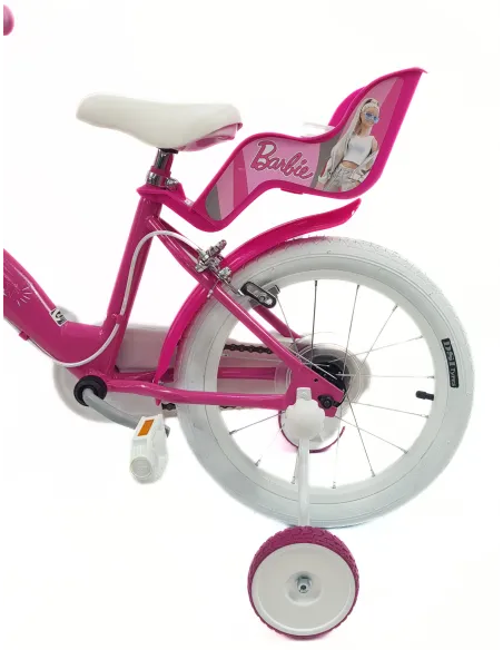 Rower Dziecięcy 16 Dziewczęcy Barbie Dzwonek Koszyk Osłona Kółka Boczne