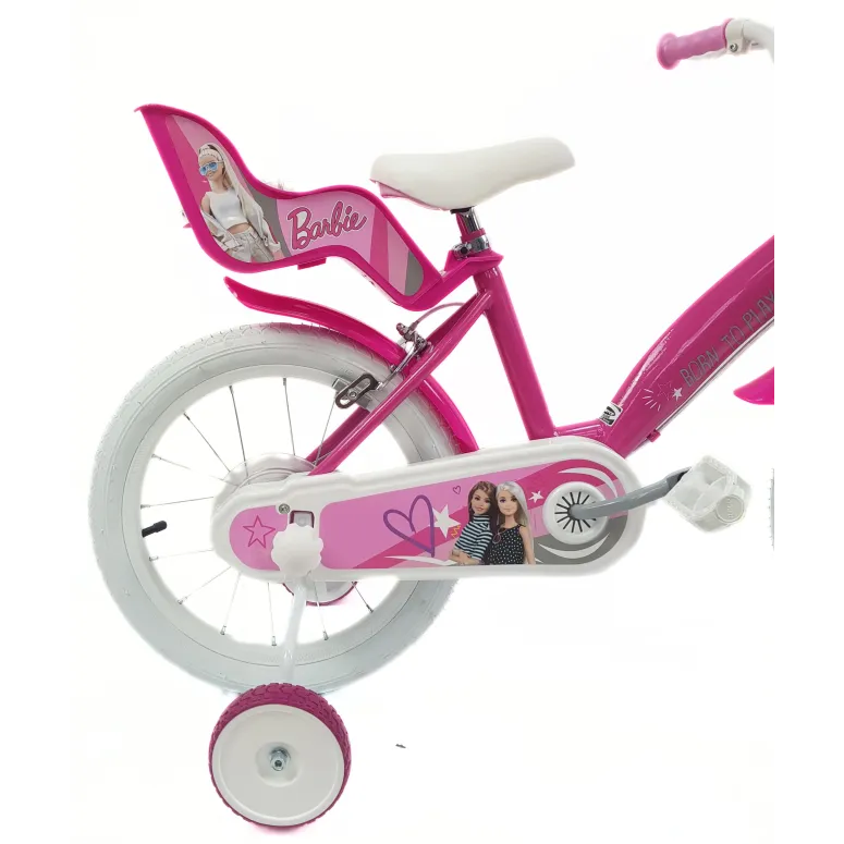 Rower Dziecięcy 16 Dziewczęcy Barbie Dzwonek Koszyk Osłona Kółka Boczne
