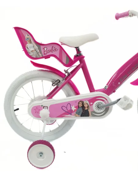 Rower Dziecięcy 16 Dziewczęcy Barbie Dzwonek Koszyk Osłona Kółka Boczne