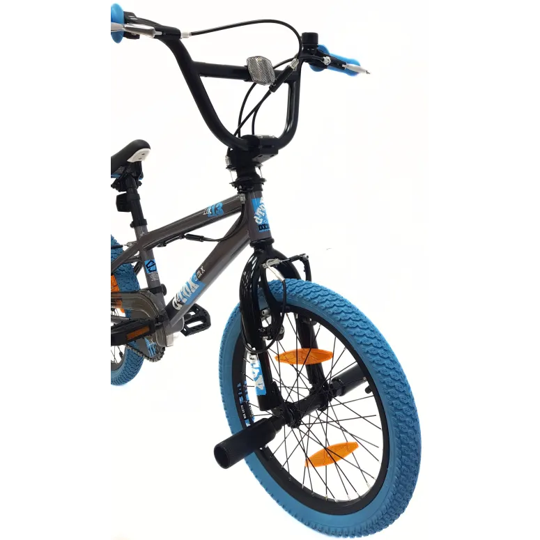 Rower Dziecięcy BMX 18 Stal V-Brake Kierownica Rotor 360 Dzwonek 4x Pegi