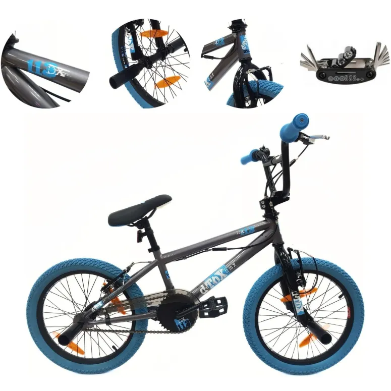 Rower Dziecięcy BMX 18 Stal V-Brake Kierownica Rotor 360 Dzwonek 4x Pegi